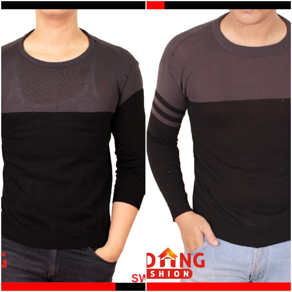 Sweater Pria Motif Crew Neck / O Neck - Bahan Rajut (COMB)