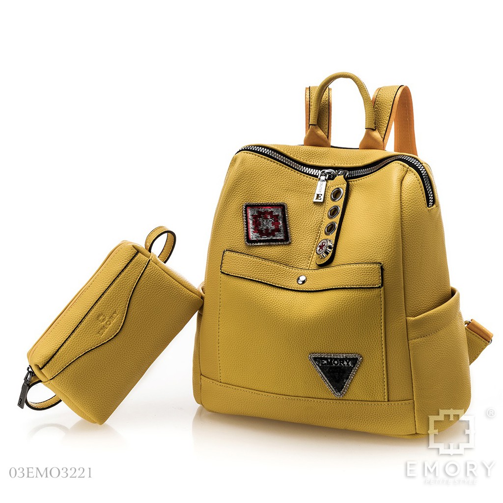 IMPORT ORIGINAL EMORY Narry 03EMO-3221BL Backpack Set Bag Tas Ransel Murah Wanita Cewek Batam Hitam