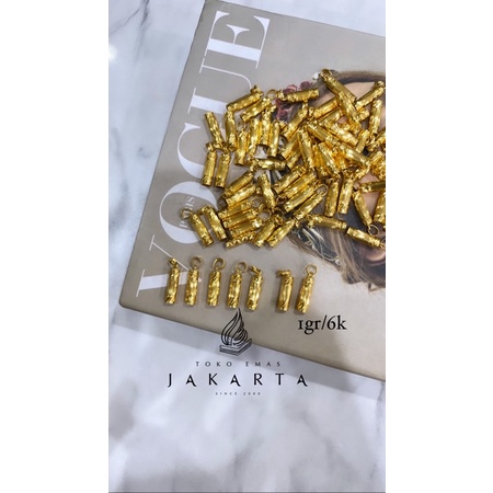 Liontin Bambu Ukir Kadar 6k // 1 gram.