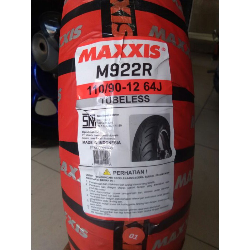BAN MOTOR MAXXIS M922R 110/90-12 TUBELESS