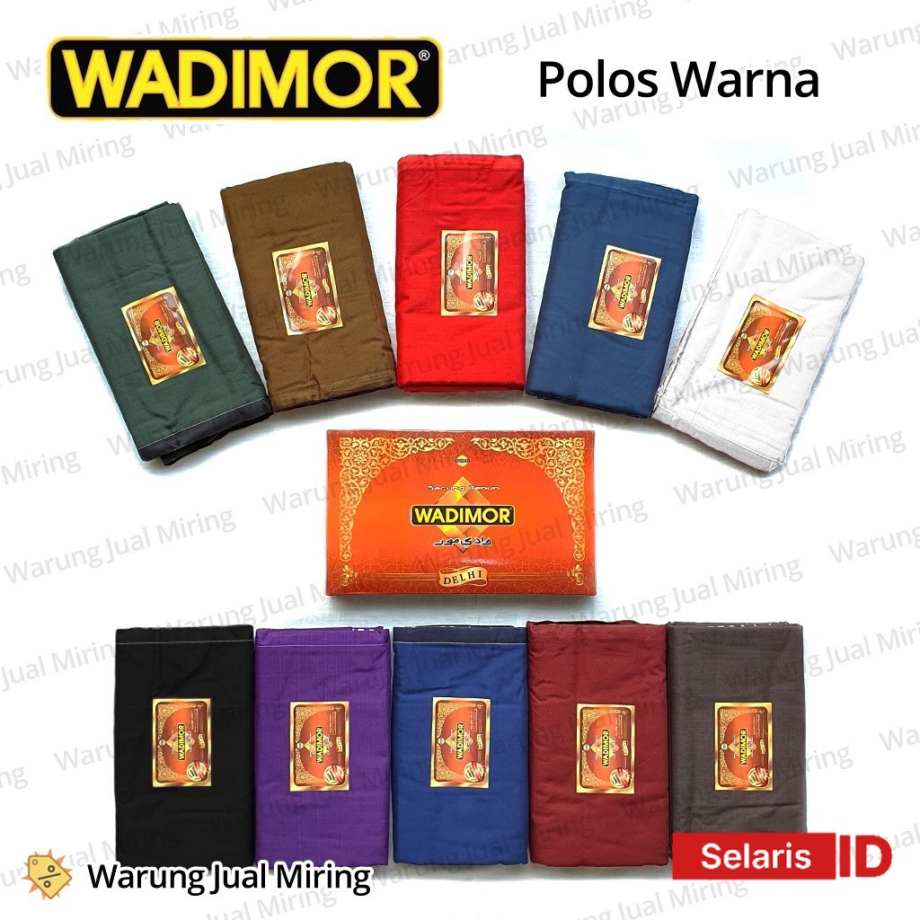 Sarung WADIMOR Polos Warna Tumpal Salur Garis Kain Tenun Dewasa Pria