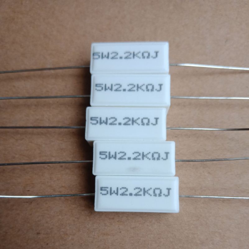 resistor kapur 2k2 5w taiwan kaki tembaga