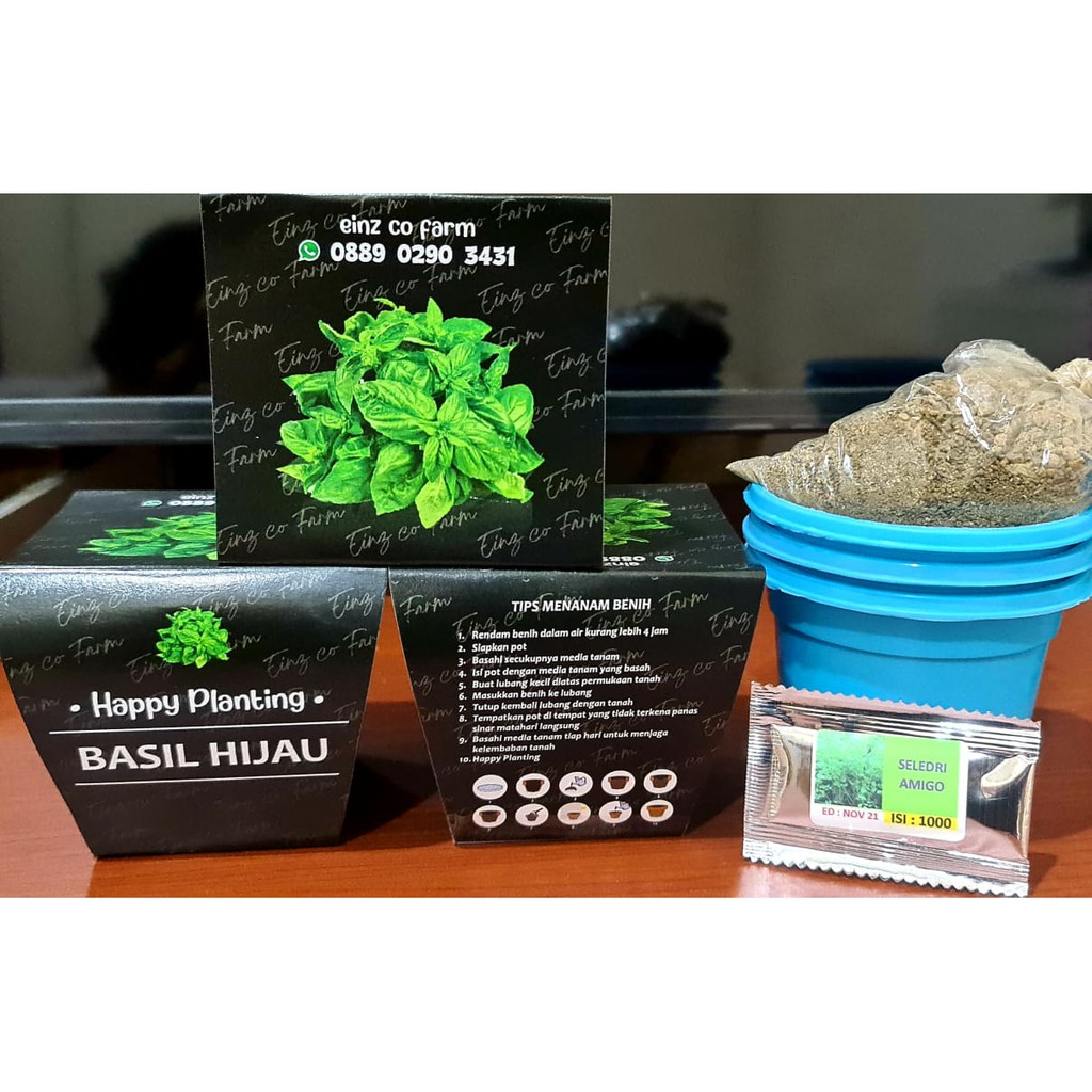 PAKET BERKEBUN TANAMAN HERBAL BONUS POT DAN BENIH BY EINZ CO FARM