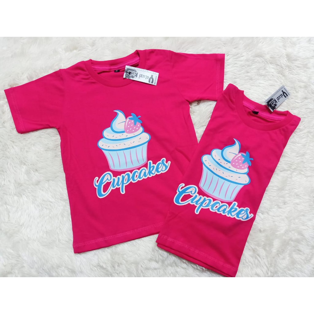 Kaos Baju Atasan cewe perempuan Capcakes pink yeluzi