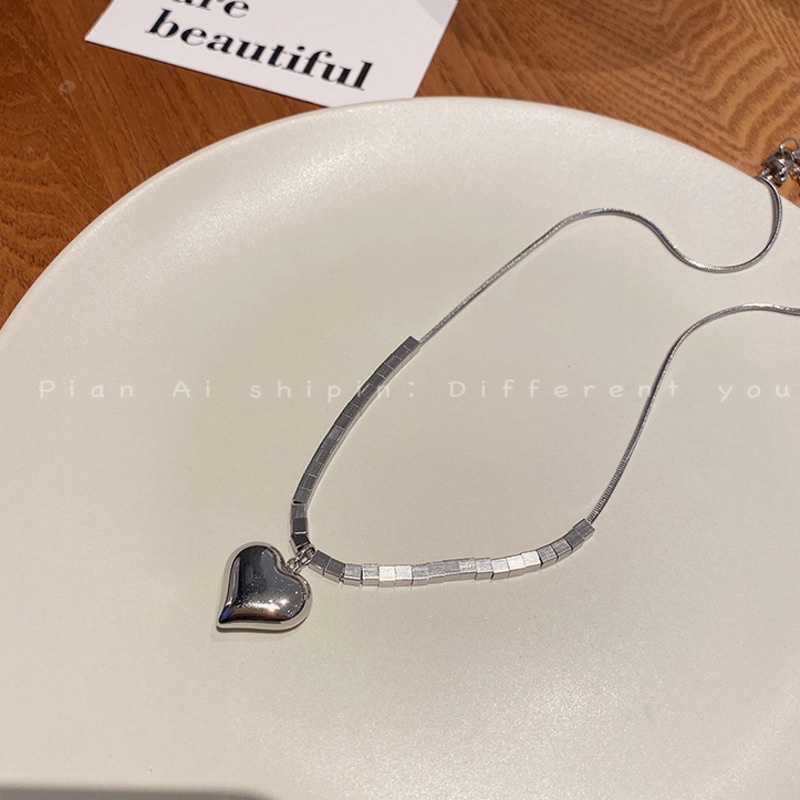 Kalung Rantai Clavicle Simple Trendy Warna Silver Untuk Wanita