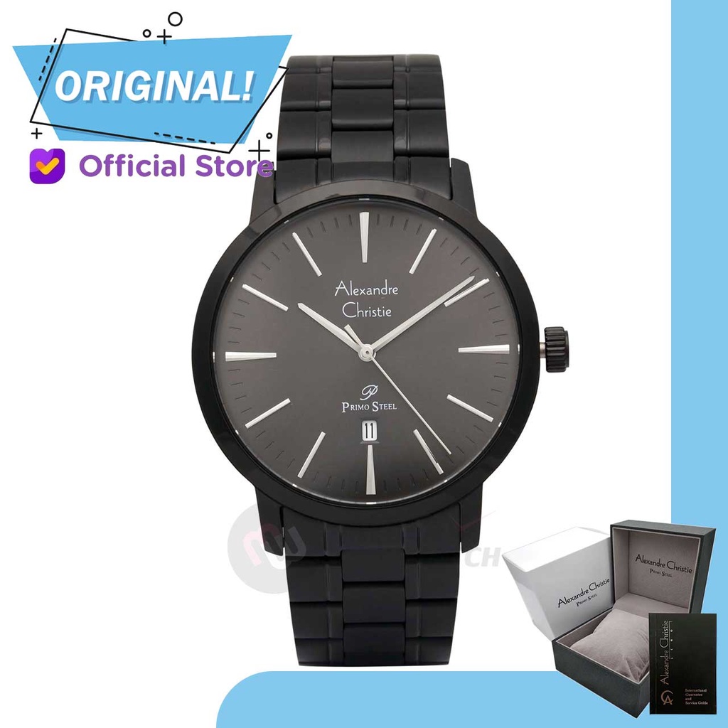 Jam Tangan Pria Analog Alexandre Christie 1028MD AC1028 AC 1028 MD 1028 MDBIPBA Original Garansi Res