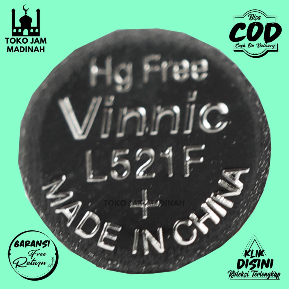 Batu Baterai Arloji Vinnic L521F  Original Aksesoris Jam Silver Original