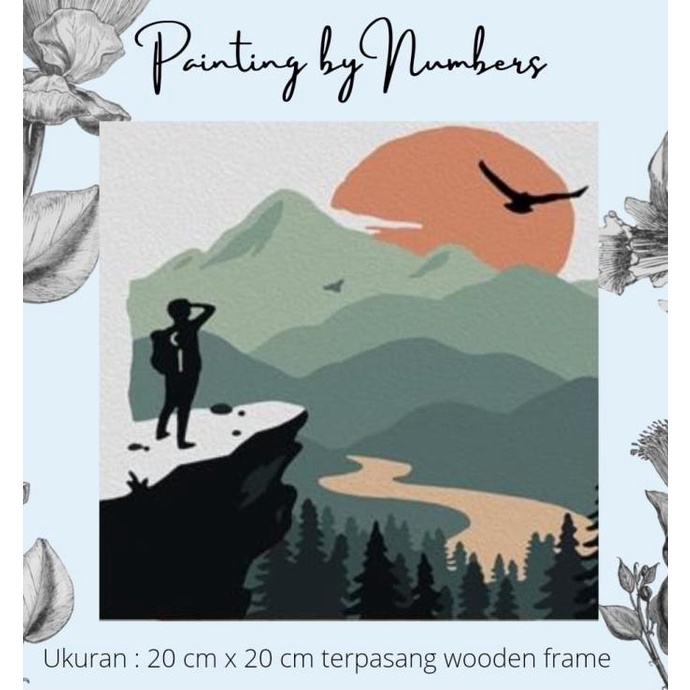 

DIY painting by number 20x20cm kerajinan tangan - HIKING