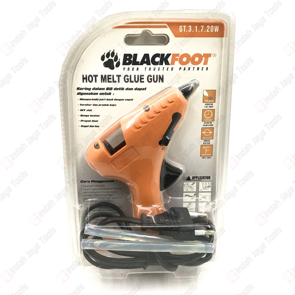 BLACKFOOT Hot Melt Glue Gun 7 mm Kecil - Lem Tembak Silikon