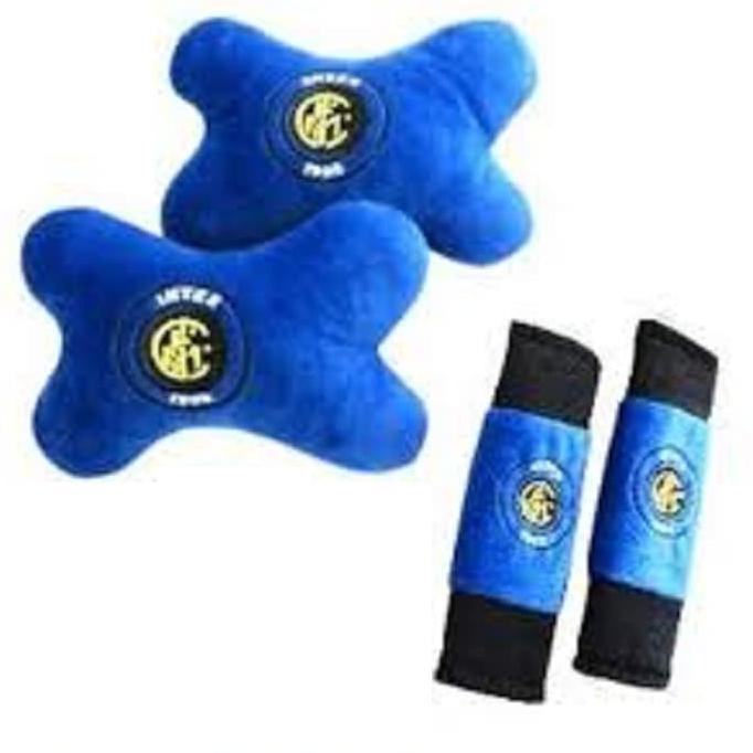 BERKUALITAS Car Set Bantal Mobil 2in1 Inter Milan / Aksesoris Mobil Inter Milan -OTOGEAR