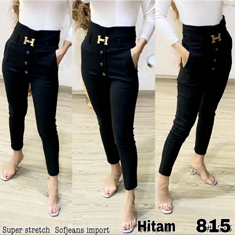 Celana Panjang Wanita SoftJeans Super Stretch Khusus Hitam