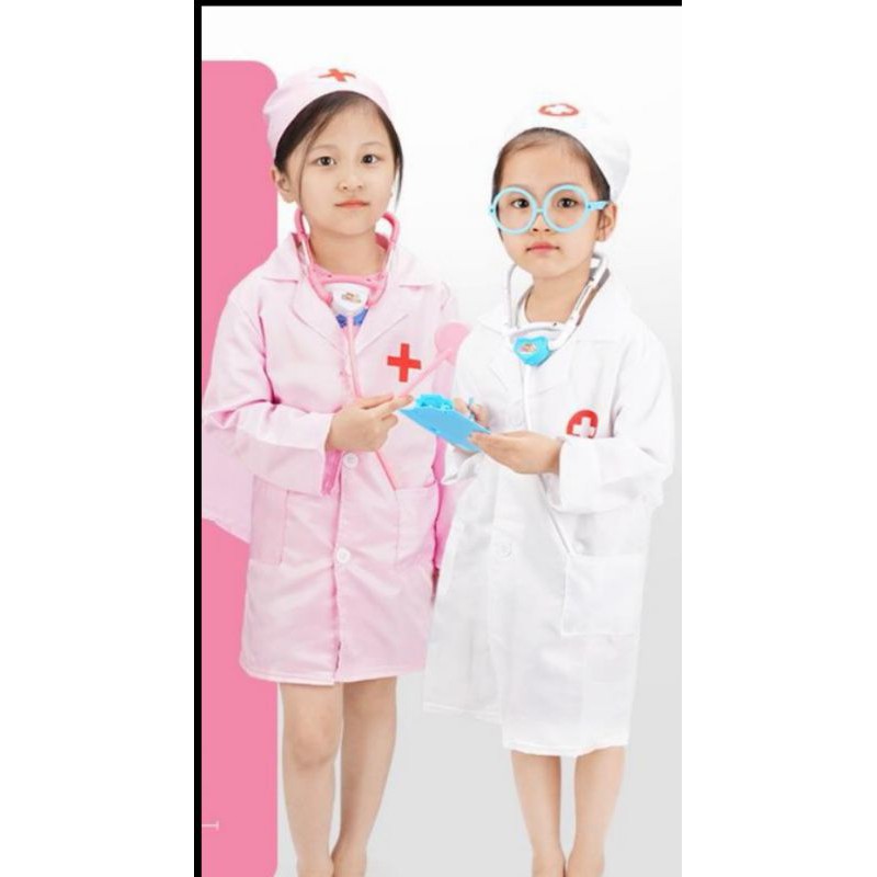 Mainan kostum dokter anak dokter-dokteran suster vet apron masak vest tukang costum kids anak cosplay