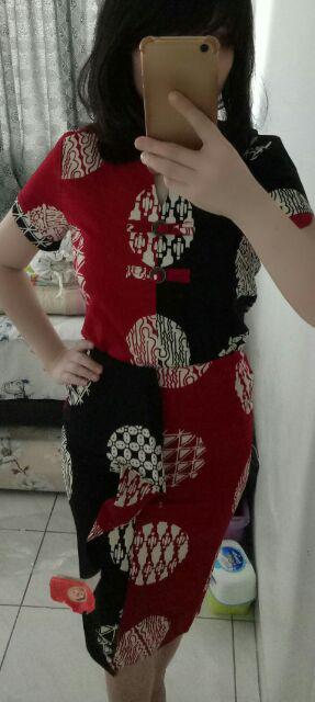 Setelan 208204 Kz# Setelan Batik Kantor Katun Stretchy