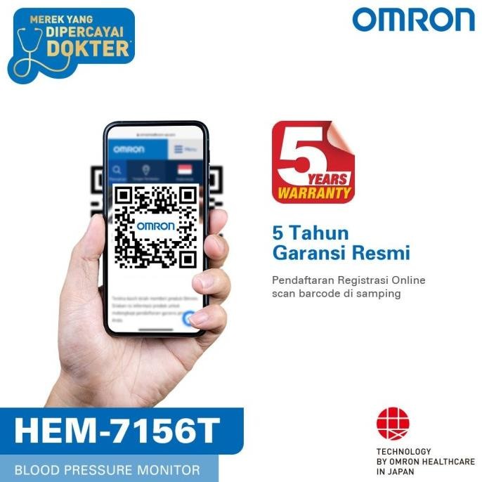 OMRON HEM 7156T Tensimeter Digital + Connect Bluetooth - Tensi Digital Omron Tensimeter Plus Adaptor