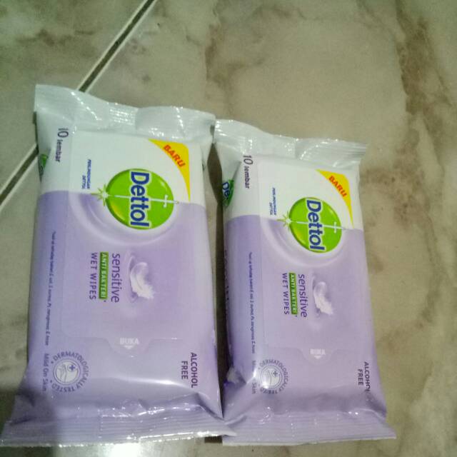 2pcs Tisu basah dettol sensitive detol antiseptic