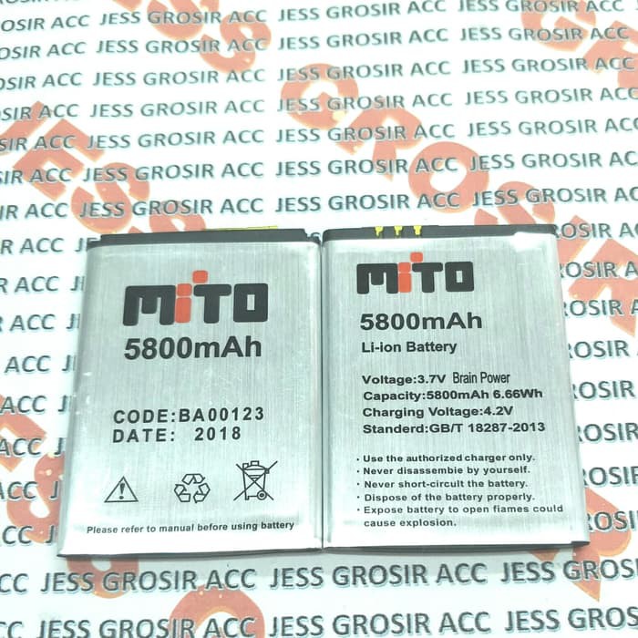 Baterai Battery Double Power MITO A82 Plus Pin Connector Jepit BA00123