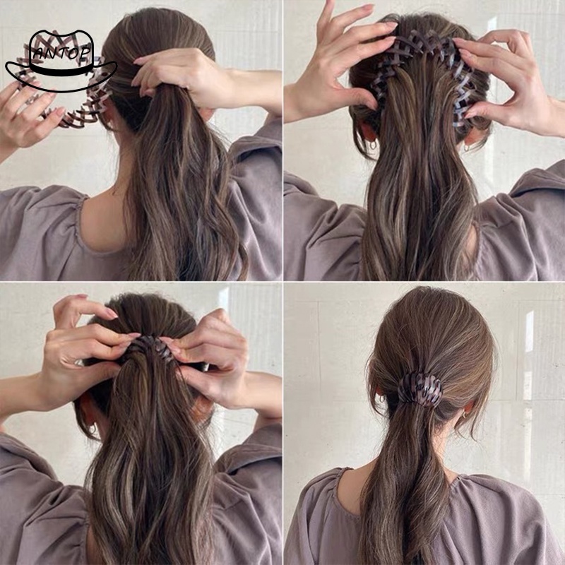 Ikat Rambut Ponytail Bahan Plastik Gaya Retro Korea Untuk Wanita ANTOP