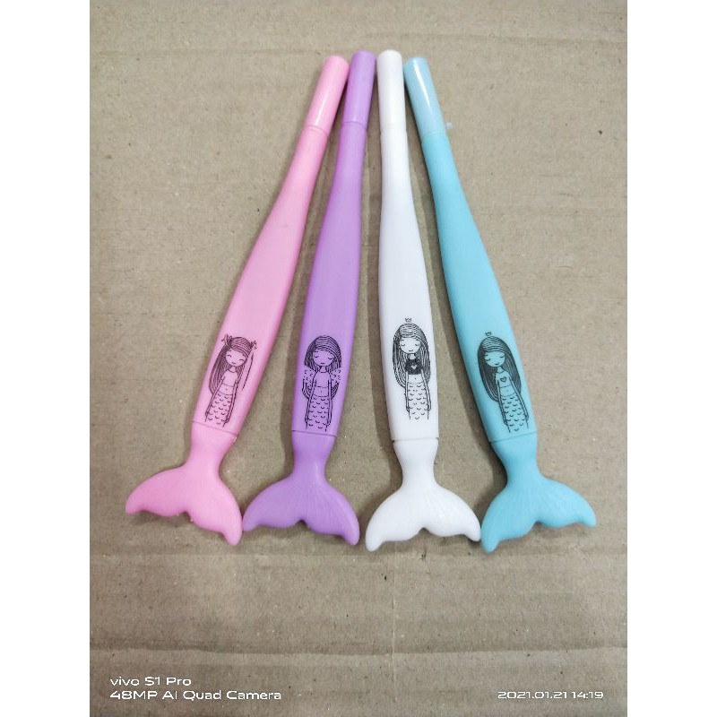 

pen gel karater bentuk duyung sirip