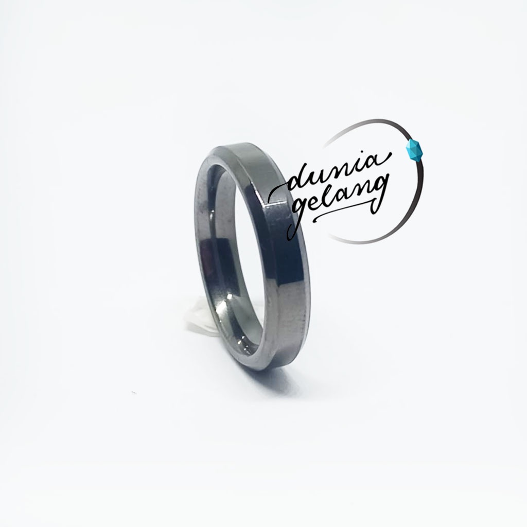 CINCIN HITAM TITANIUM ANTI LUNTUR ANTI KARAT / CINCIN WANITA PRIA COUPLE TUNANGAN ANAK DGC