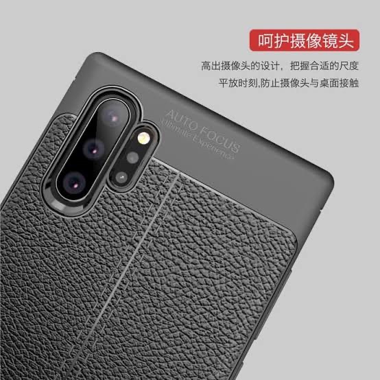 SAMSUNG NOTE 10 PLUS AUTO FOKUS LEATHER CASE KULIT WARNA BLACK