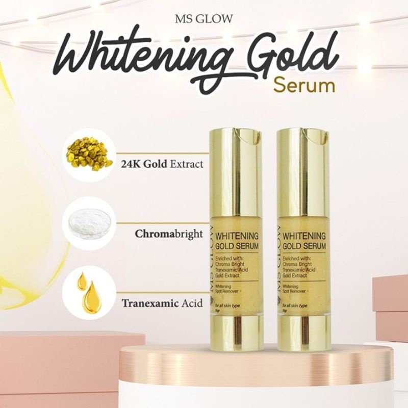 MS Glow Whitening Gold Serum GIRLSNEED77 Essence Mencerahkan dan Membuat Wajah Glowing dan Halus