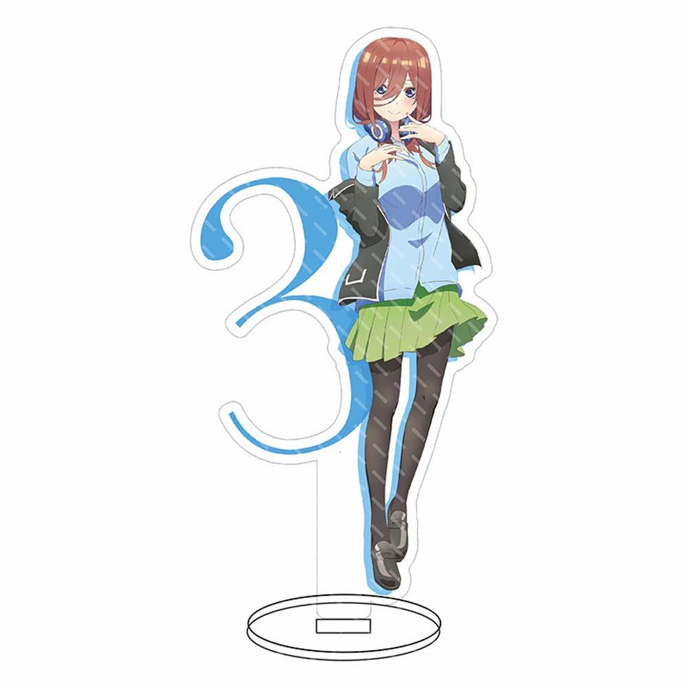 [Elegan] Nakano Miku Action Figure Fans Hadiah Fashion Dekorasi Mainan Gotoubun No Hanayome Desktop Standing Card Klasik Nakano Ichika Meja Gadis Figure Model Plat