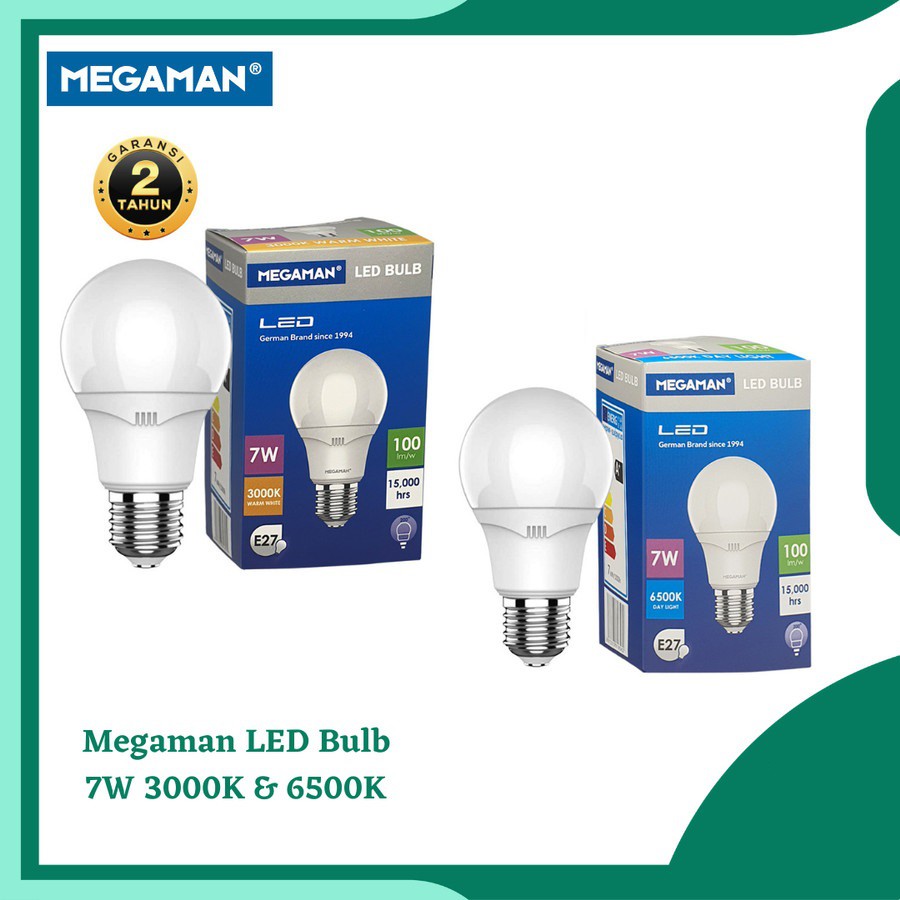 Lampu LED MEGAMAN LED A-BULB 7 Watt 7W Daylight Lampu Bohlam Putih - Kuning