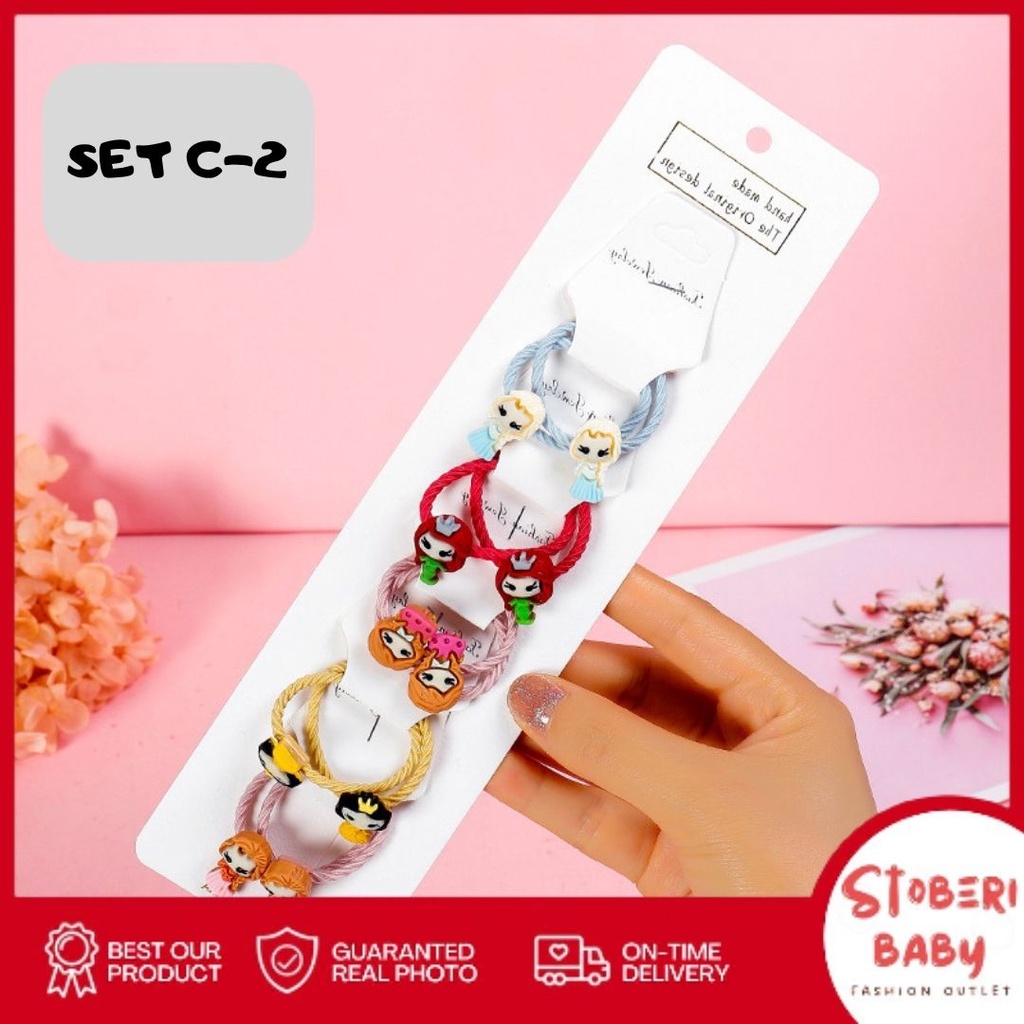 PUNCAK 3.3 stoberi baby - IKAT TWINS LULU 10PCS / Set Ikatan Rambut Anak Icon Karakter Import / Ikat Rambut Anak Karet Motif Karakter