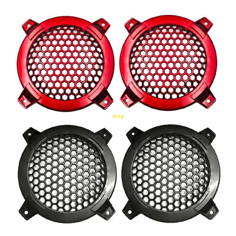 btsg 1Pair 4Inch Audio Speakers Protective Cover Case Tweeter Speaker Grill Mesh DIY For Home Theater Parts Accessories