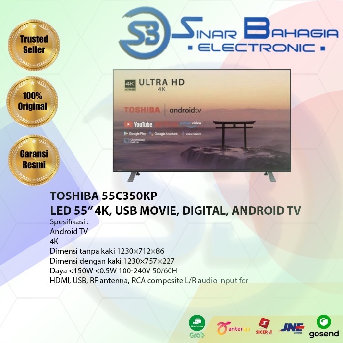 TOSHIBA 55C350KP LED 55 4K USB MOVIE DIGITAL ANDROID TV (KHUSUS BANDUNG)