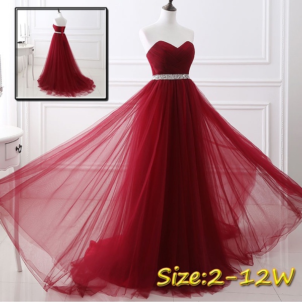 Gaun merah marun Sexy tanpa lengan sleevesless