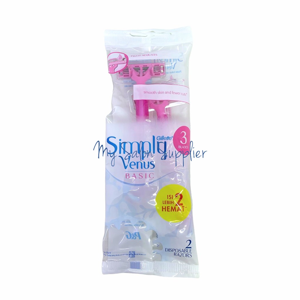 Pisau Cukur Wanita Gillette Venus Simply3 / Simply 3 Blades isi 2