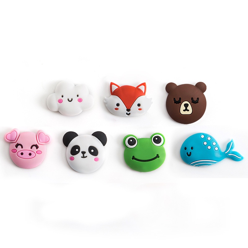 Cartoon Animals Silicone Rubber Noise Reduction Anti-collision Decoration Self Adhesive Door Stop Stopper / Cute Animals Wall Protector Shield Cushion for Door Handle / Guard Door Bumper Wall Protector Silencer / Anti-collision Stickers Decoration