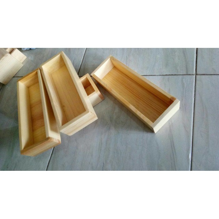 Nampan / Tray / Baki Kayu Pinus Mini Serbaguna 26 x 8 x 6