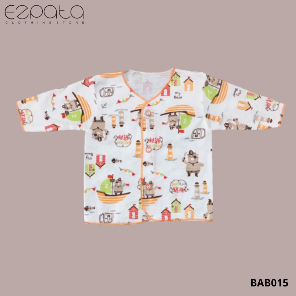 Ezpata Baju Bayi Baru lahir Lengan Panjang Usia 0-3bulan Unisex Random