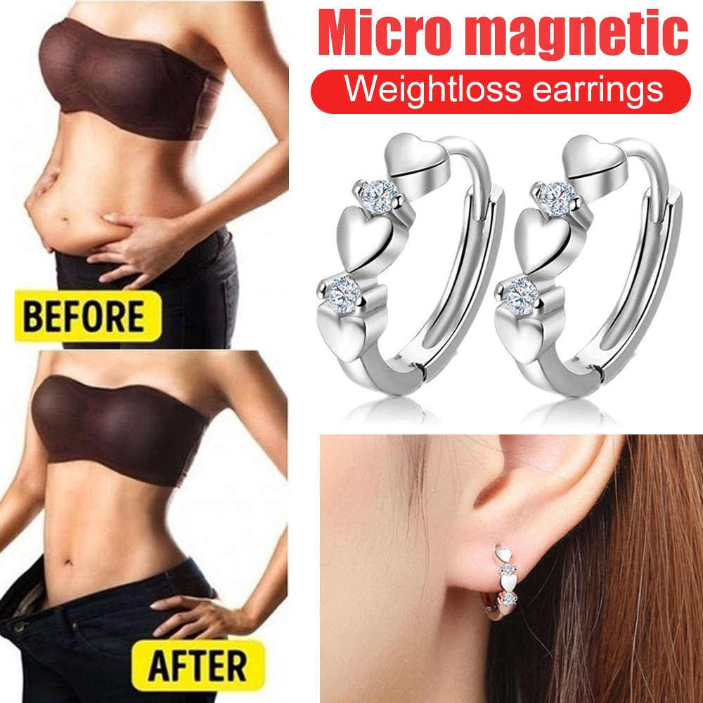 Anting Stud Magnetik Stimulasi Titik Akupunktur Pelangsing Penurunan Berat Badan Kesehatan