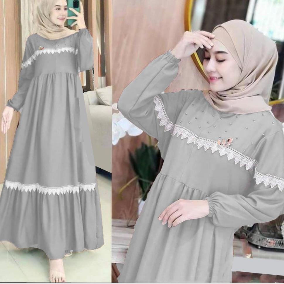 Gamis wanita/gamis kondangan wanita/Gamis muslim 2022/SANDRINA/Ukuran L-XL ◦ KMI.97555