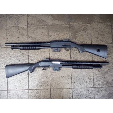 Mainan Airsoft Shotgun Spring Kokang M870 Remington Black Long (AZ-728V)