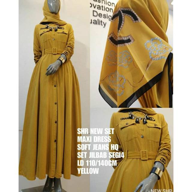 Maxi dress soft jeans import original by SHR