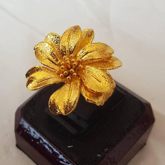 ♫ Cincin Bunga Kendari Lapis Emas Asli Mewah ✱