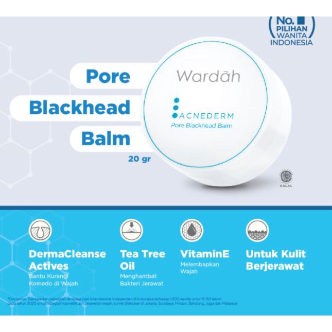 ☘️Yuri Kosmetik☘️ Wardah Acnederm Pore Blackhead Balm 20Gr