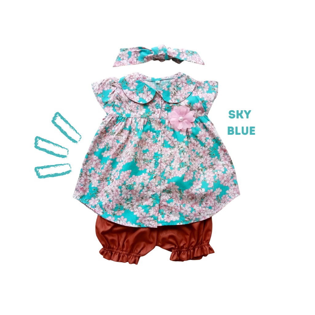 setelan anak perempuan baju bayi perempuan anak cewek 1- 3 tahun 0 1 2  tahun katun jepang baju baby kemeja anak perempuan kemeja bayi CHERRY BLOSSOM SHIRT SET