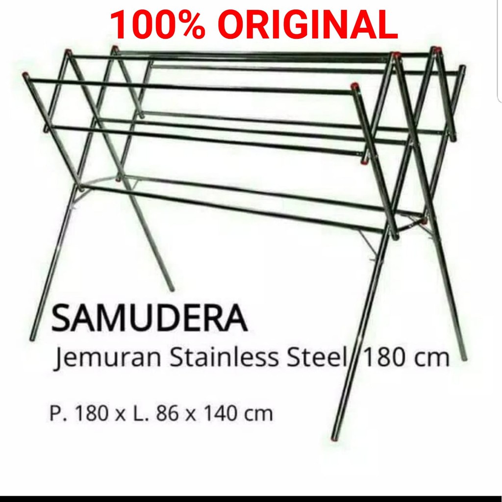 BINA KARYA JEMURAN BAJU / JEMURAN LIPAT STAINLESS STEEL 140 cm.100% PRODUK ORI