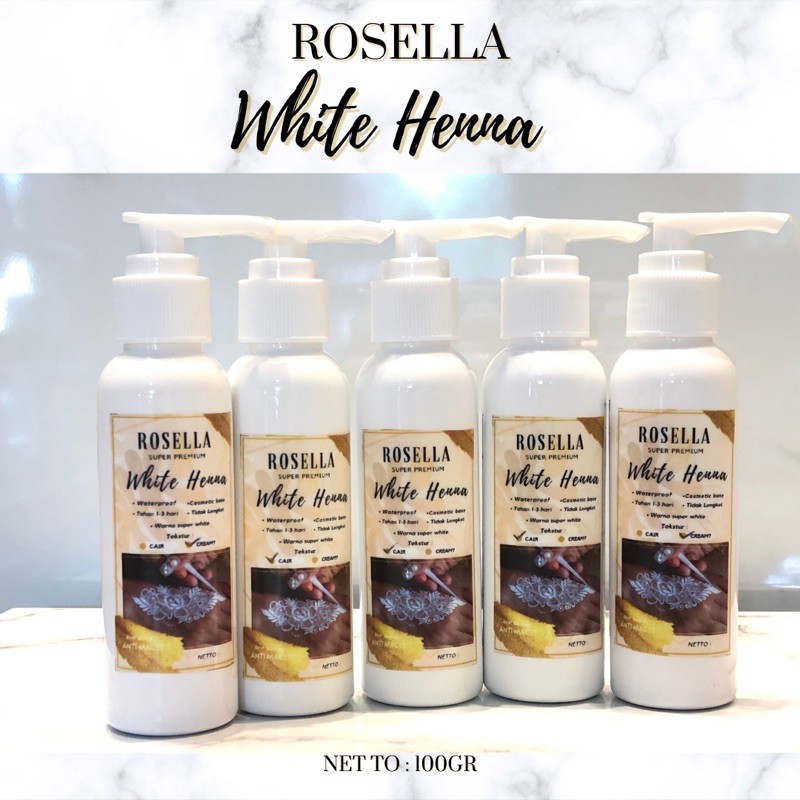 100gr ROSELLA WHITE HENNA , Henna putih waterproof