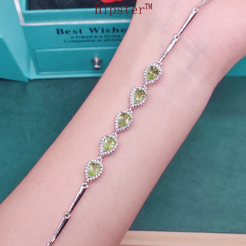 New Inlaid Natural Olivine Bracelet Ornament for Women