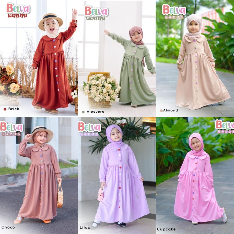 BELVA DRESS KIDS 7-8 TAHUN/DRESS MUSLIM ANAK PEREMPUAN/GAMIS ANAK TANGGUNG/DRESS SHAKILA/FASHION MUSLIM REMAJA/SHAHIA GAMIS ANAK/FAR MOSLEMSTORE