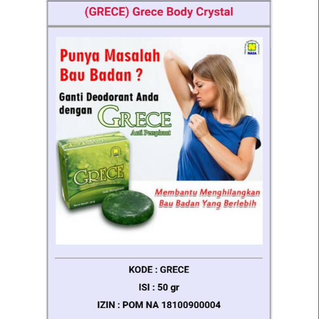 GRECE PRODUK NASA ORIGINAL 100% DEODORAN AJAIB HILANHKAN BAU KETIAK, PENGHILANG BAU BADAN Dan mencer