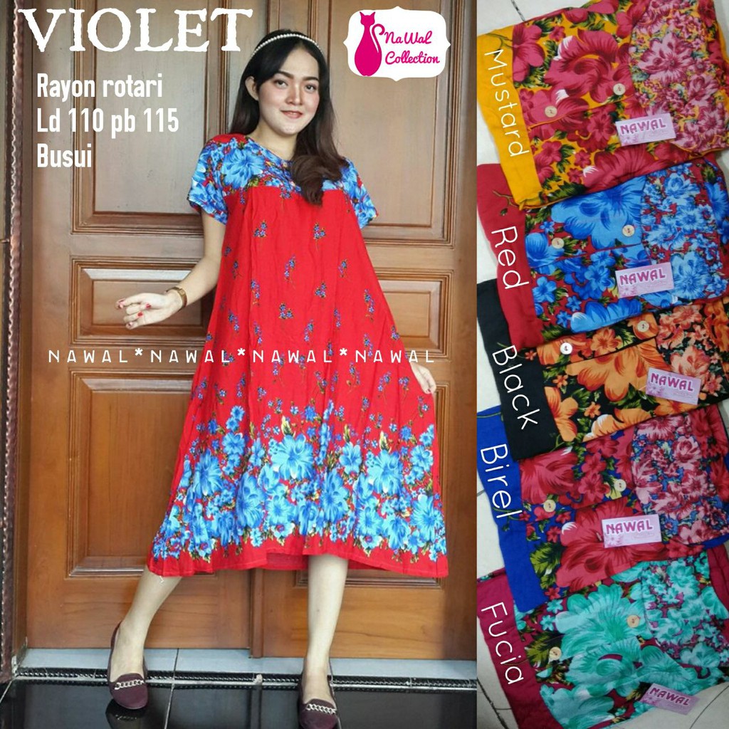 termurah/baju/dress/muslim/busana/kekinian/maxy/daster violet ori by nawal 031117