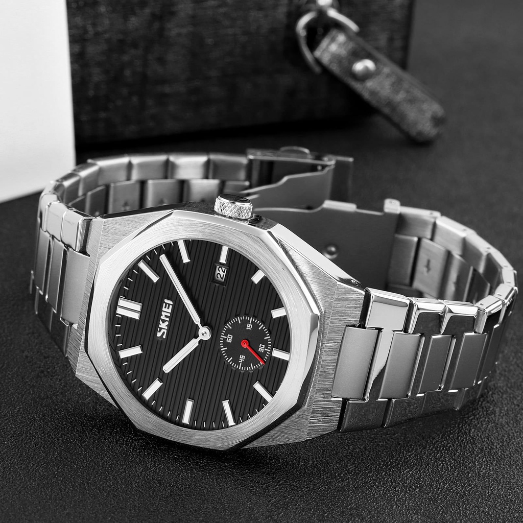 TERBARU JAM TANGAN COWOK SKMEI 9262 STRAP RANTAI/ STAINLESS STEEL/ JAM TANGAN PRIA SKMEI 9262 ORIGINAL WR/ Jam Tangan Pria SKMEI 9262 Analog Date Jam Tangan Stainless Steel Analog Original SKMEI