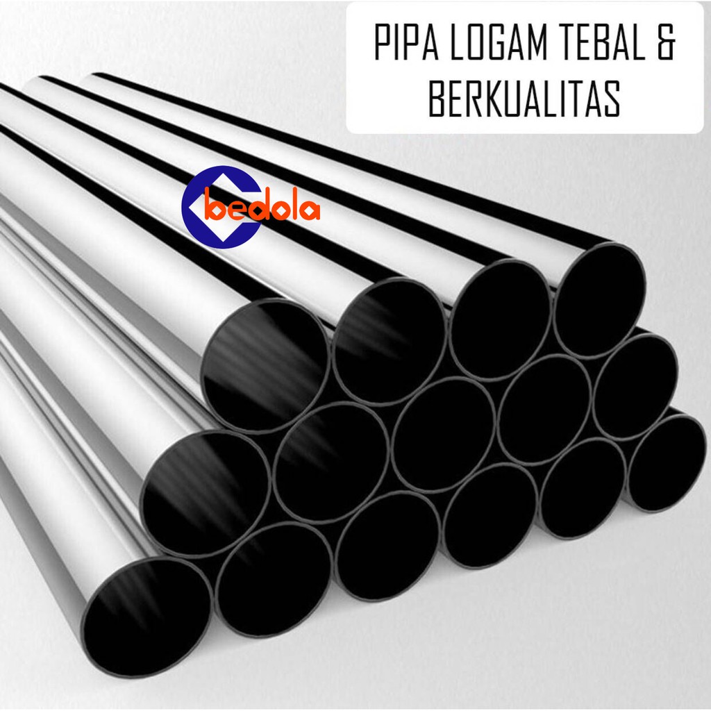 Bedola Stand hanger double rak serbaguna dengan 4 roda 2 sisi